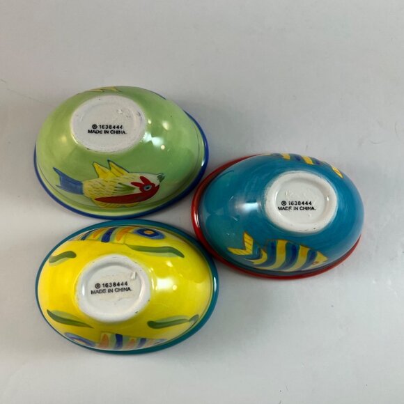 Fish Ceramic Condiment Sauce Holders Metal Fish Shaped Tidbit Caddy - Picture 7 of 16